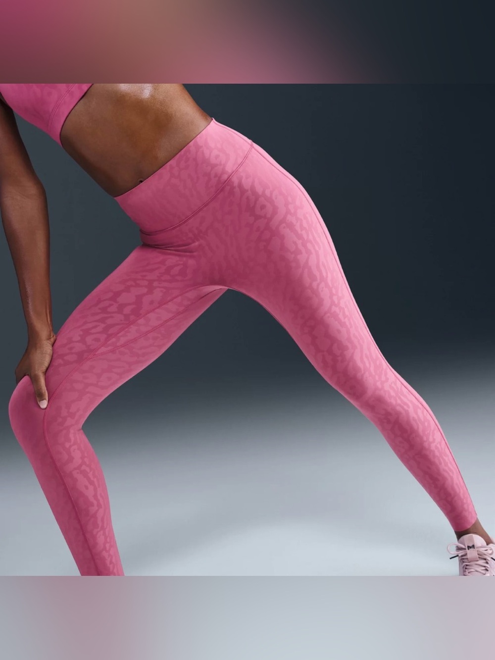 Nike Universa No Front Seam Leopard 7/8 Leggings Stealth Evaporation NEW